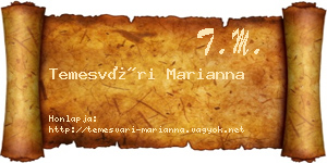 Temesvári Marianna névjegykártya