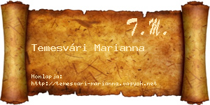 Temesvári Marianna névjegykártya